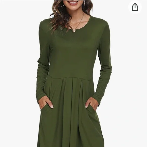 green emerald velvet dress PRETTYGARDEN Womens Long Sleeve Mini Dress Fall Crewneck Ribbed Knit S